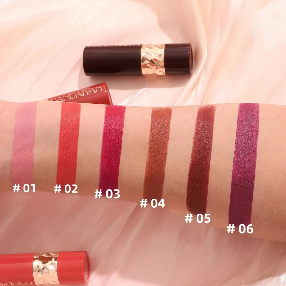 Highly Pigmented Lipstick Set 6pcs Silky Texture Lipsticks Easy Color Non-drying Matte Lip Stick Long Lasting Lipstick Gift Box